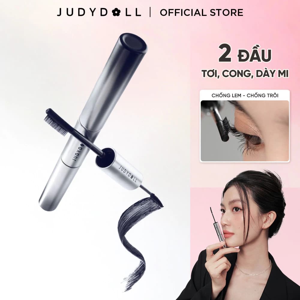 Mascara Hai Đầu JUDYDOLL Volume & Curling Mascara Tơi Dài mi Dày mi Lót mi Chống lem Chống Nước 2g