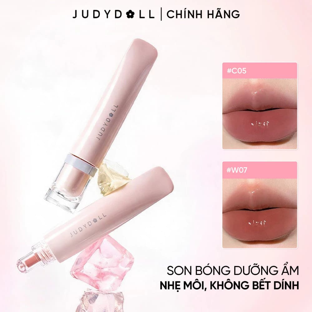 JUDYDOLL Son bóng Sweety Lip Jelly Dưỡng ẩm Mờ vân môi 10ml 08/2027