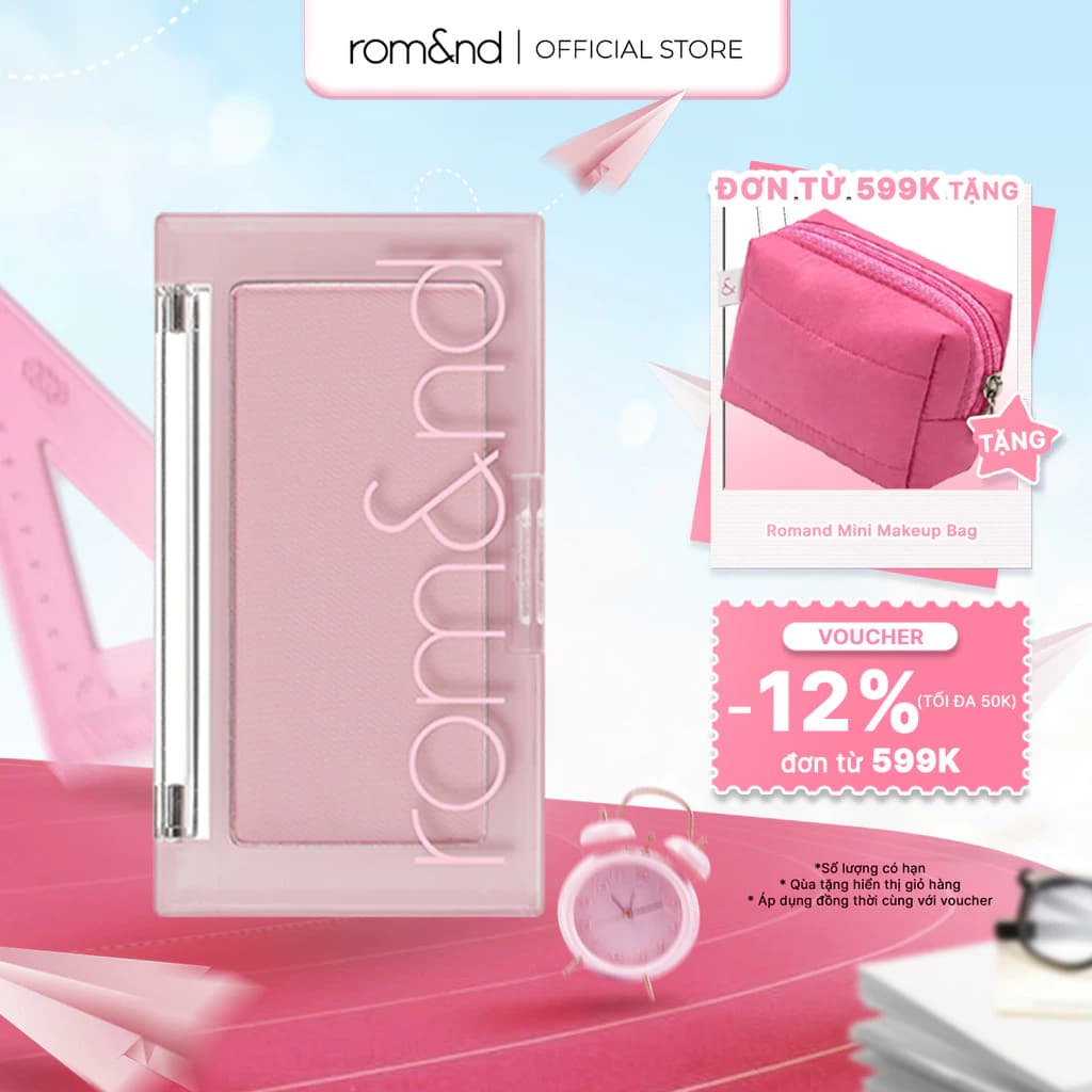 [Rom&nd x KOL] Phấn má hồng ngọt ngào Hàn Quốc Romand Better Than Cheek 3.8g