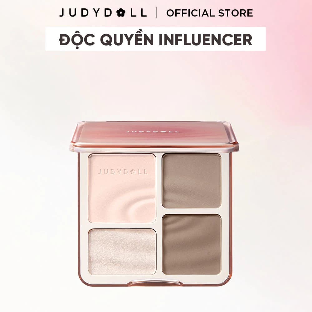 [KOL H1] Phấn Bắt Sáng Tạo Khối 4 Ô JUDYDOLL Highlight Contour Palette 9g