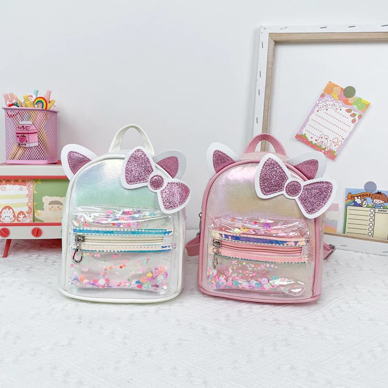 Túi Trẻ Em Hoạt Hình Nơ Dễ Thương Tai Mèo Ba Lô Nhiều Màu Sắc Họa Tiết Thời Trang Túi Công Chúa Mẫu Giáo Đi Học