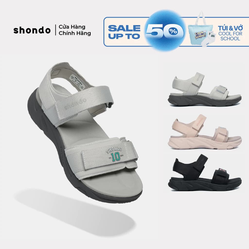 Giày Sandal Nam Nữ F8M Êm Chân, Họa Tiết Số 10 Ver 2 Shondo Nhiều Màu