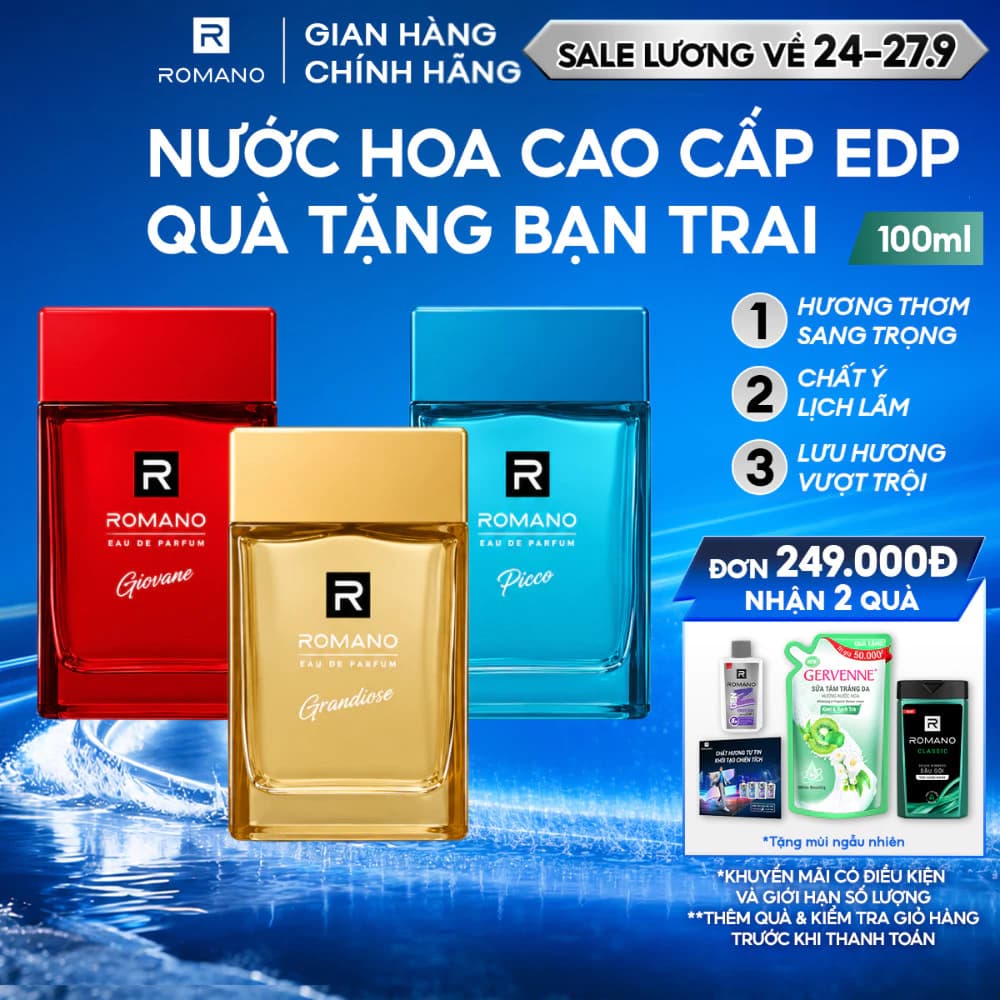 Nước hoa Cao Cấp Dành Cho Nam EDP Romano Giovane / Picco / Grandiose 100ML