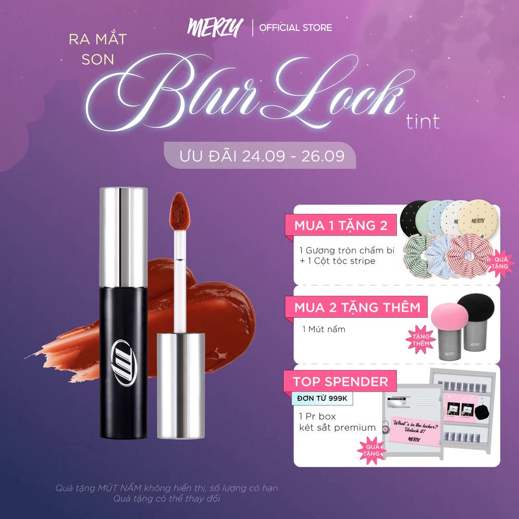 [NEW BY AI] Son Kem Lì, Mịn Mượt Nhẹ Môi, Bền Màu Merzy Cyber Mellow Tint 4g