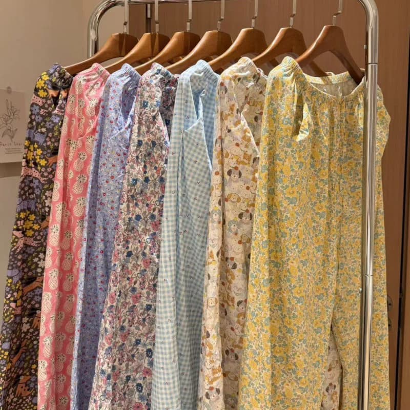 Quần Pyjama dây rút bằng vải Cotton dệt có túi Quần nhà rộng rãi