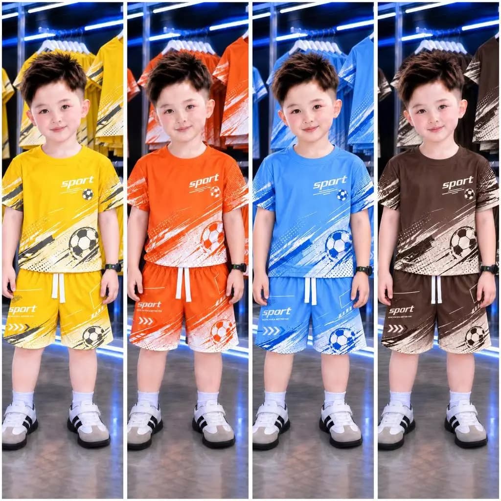 Bộ Quần Áo Cho Bé 7-45kg Sét Cộc Tay Unisex Mẫu SPORT Thun Thái Thoáng Mát 4 Màu 4 Bộ COMBO Size 3-12 Bảo Hành 1 Đổi 1 C
