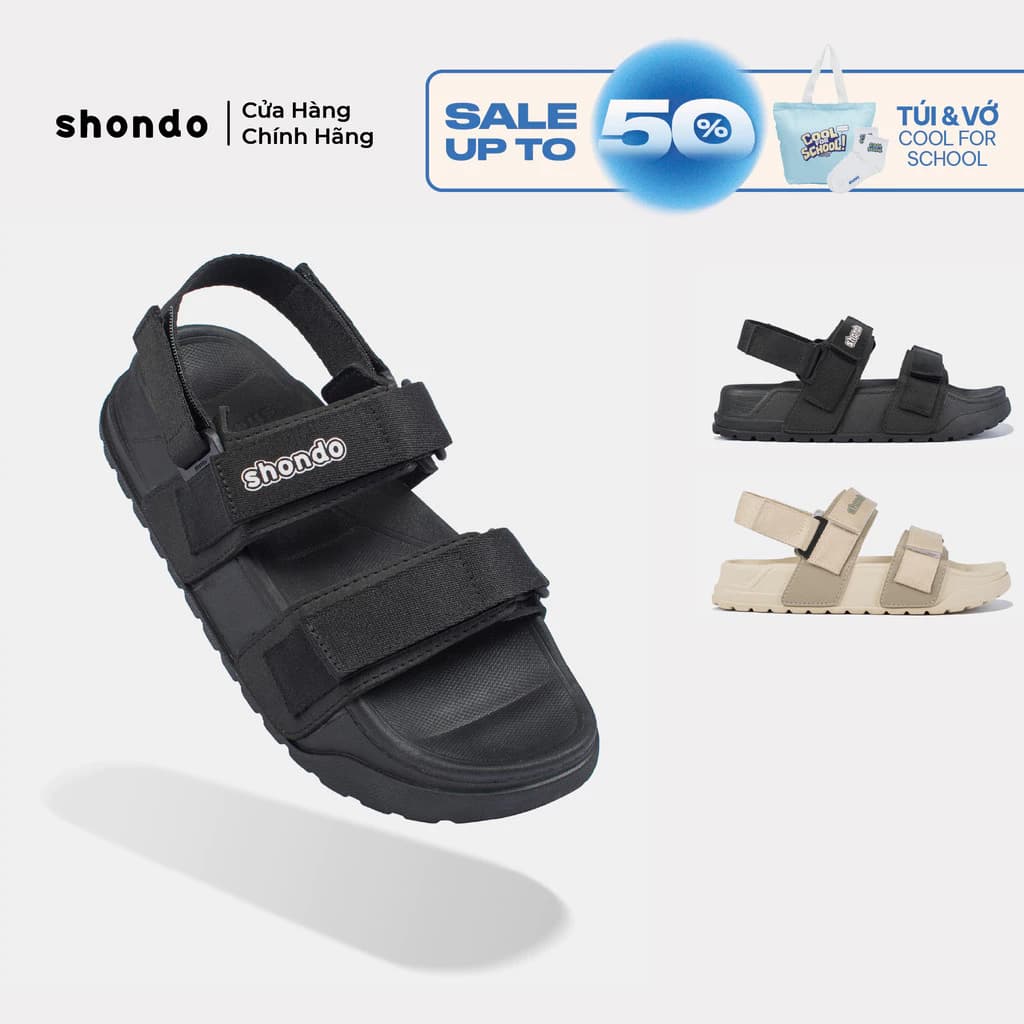 Giày Sandal Unisex Platy 2 Ver 2 Shondo Đế Cao 5cm Tháo Quai Thành Dép Nhiều Màu