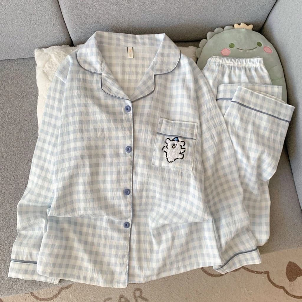 Đồ ngủ nữ Pijama đồ mặc nhà dài tay Bộ đồ ngủ Rộng rãi Thời trang thoải mái Ngọt ngào dễ thương 8946