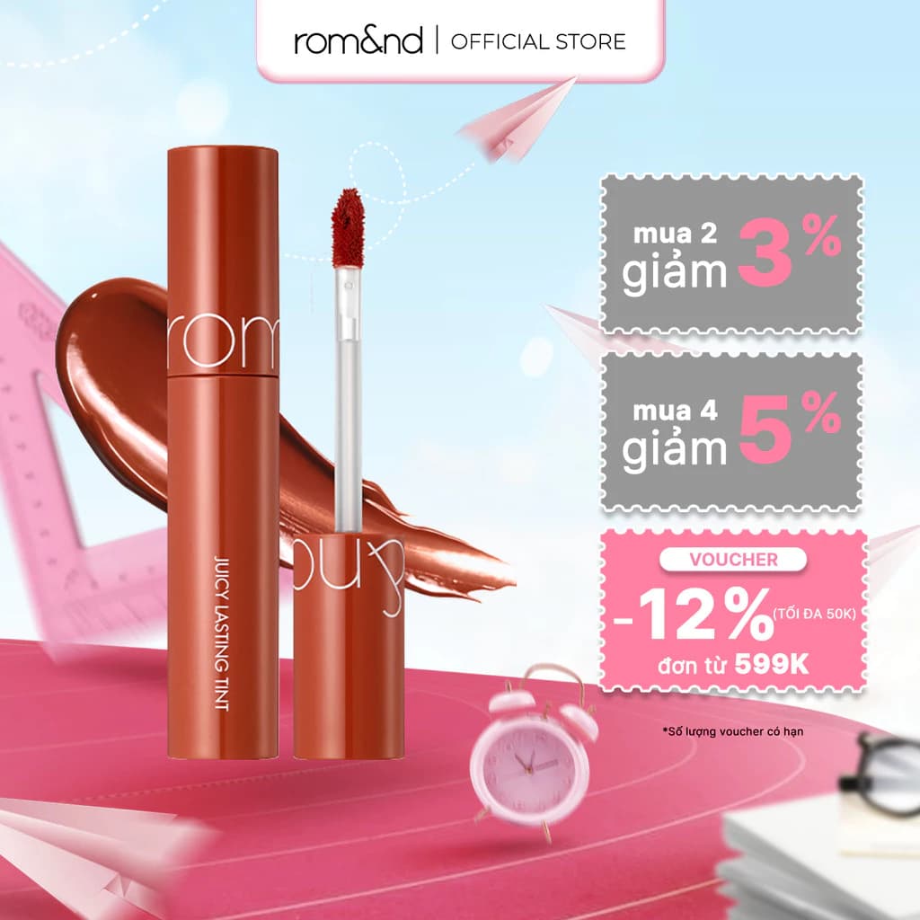 [Rom&nd] [Màu 10-13] Son Tint lì Hàn Quốc Romand Juicy Lasting Tint 5.5g