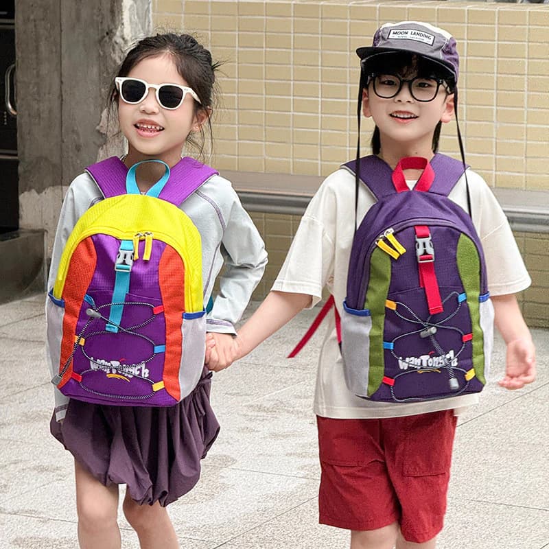 Ba lô trẻ em Ba lô dây rút phong cách mới Ba lô bé trai phù hợp màu sắc Túi đi học mẫu giáo