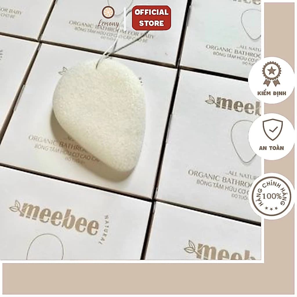 Bông tắm cho bé, bông tắm hữu cơ organic cho bé Meebee tạo bọt siêu mềm mại, an toàn cho bé sơ sinh