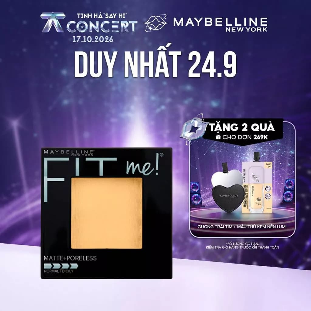 Phấn Phủ Mịn Lì Kiềm Dầu Fit Me Matte Poreless Powder Maybelline New York 8.5g