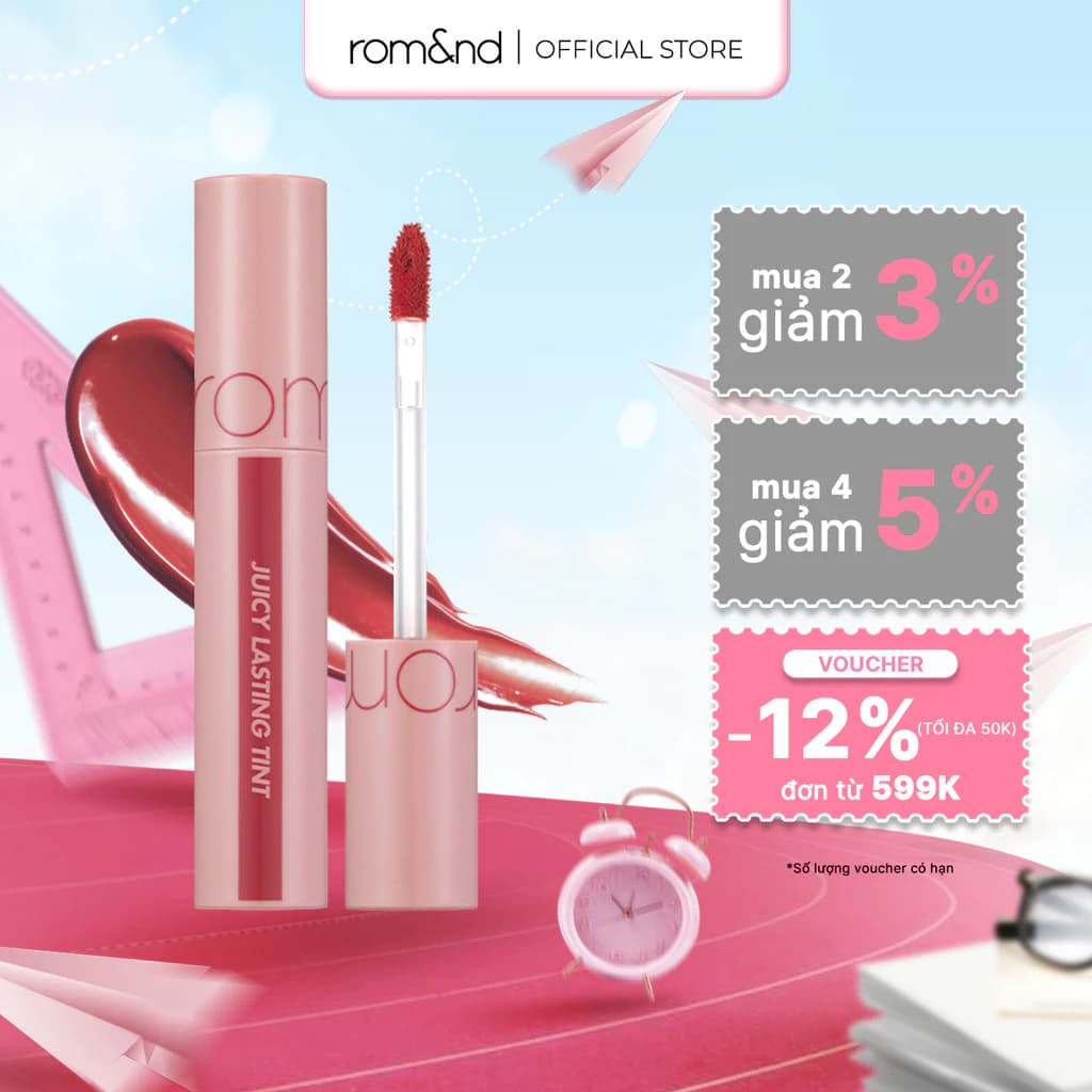 [Rom&nd] [#24 Peeling Angdoo] Son Tint lì cho môi căng mọng Hàn Quốc Romand Juicy Lasting Tint 5.5g