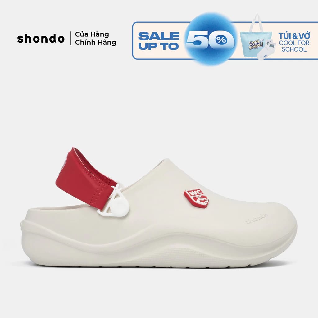 Dép Sục Shondo Suke Clog Bộ Siêu Tập Champion Nam Nữ Kháng Nước Màu Be