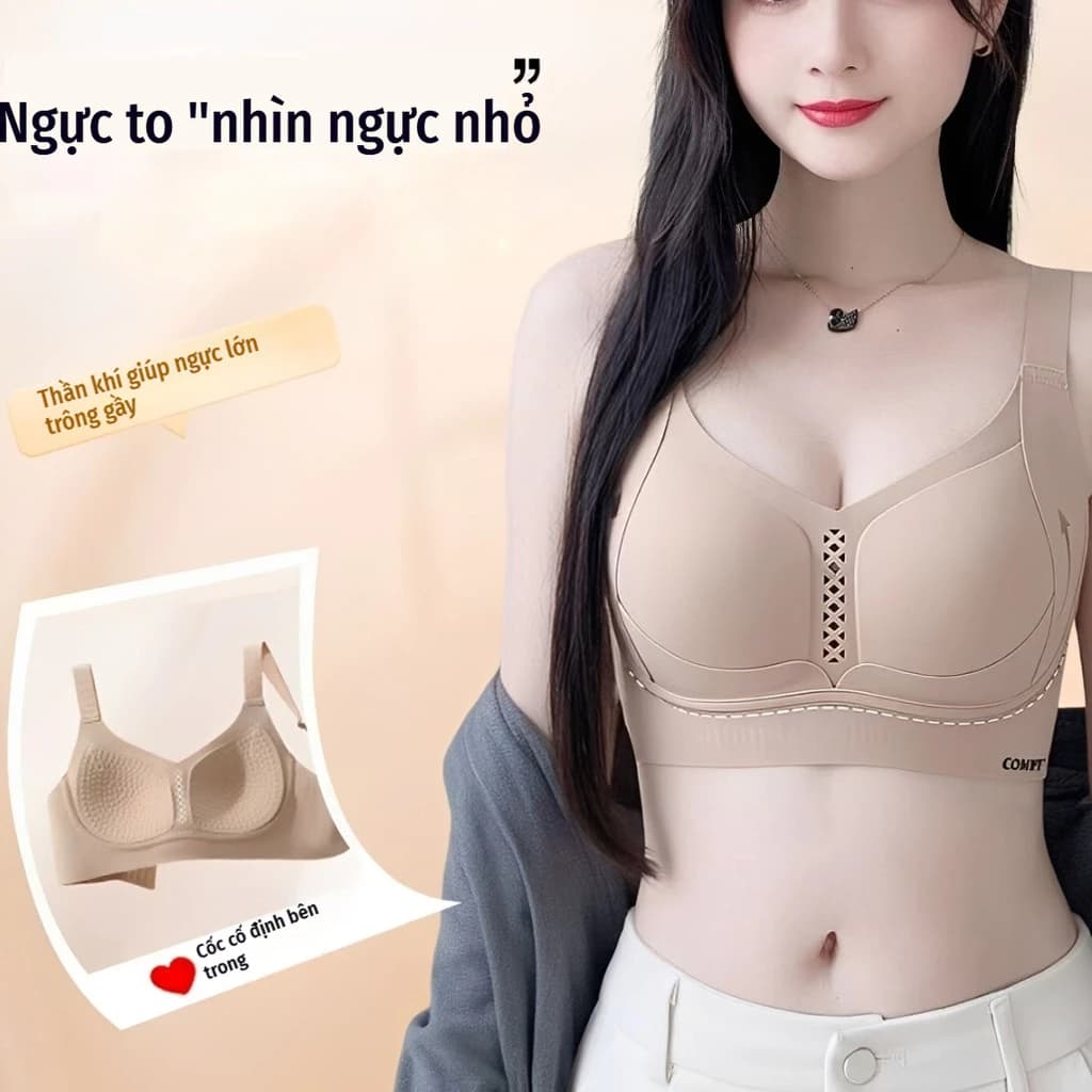 Áo ngực không gọng, dành cho ngực lớn, mặc vào thon gọn liền, dáng cao ôm sát, mặc đẹp dáng thon.