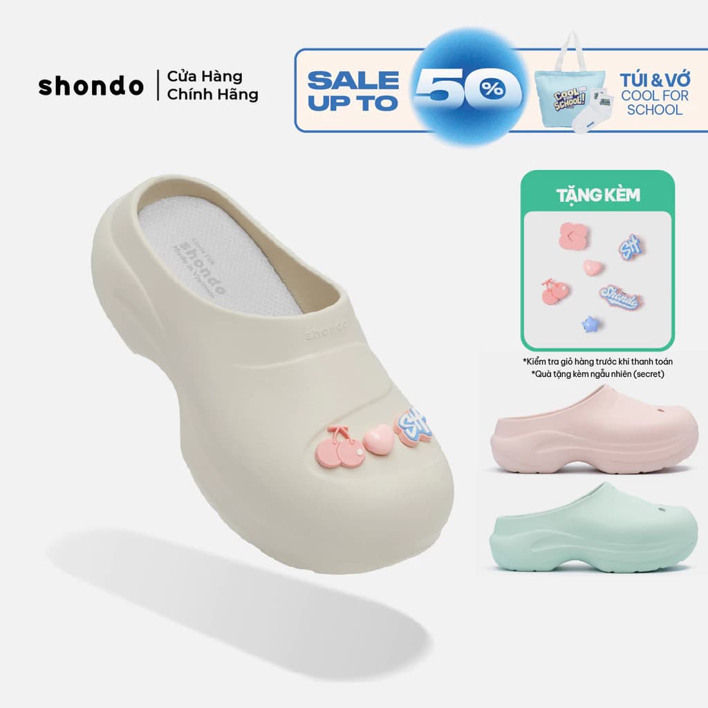 Dép Sục Mule Chic Nữ Shondo Bít Mũi Đế Cao 6cm Êm Chân Tôn Dáng Nhiều Màu