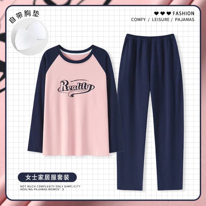 Bộ đồ ngủ chui đầu hoạt hình Poly-Cotton co giãn có đệm áo ngực tích hợp cho nữ