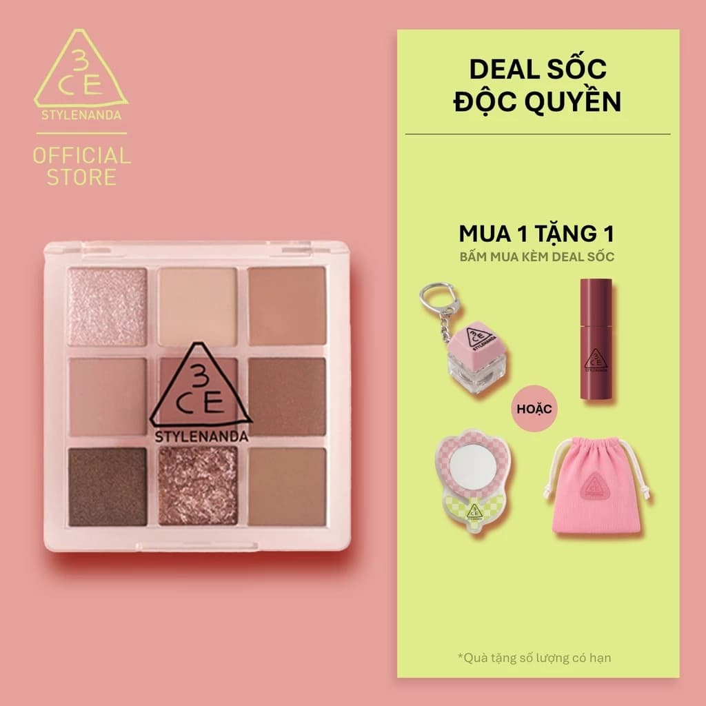 Phấn Mắt 9 Ô 3CE Multi Eye Color Palette Đa Sắc, Lên Màu Chuẩn Sắc, Kết Hợp Đa Dạng, Mịn Mượt Dễ Tán