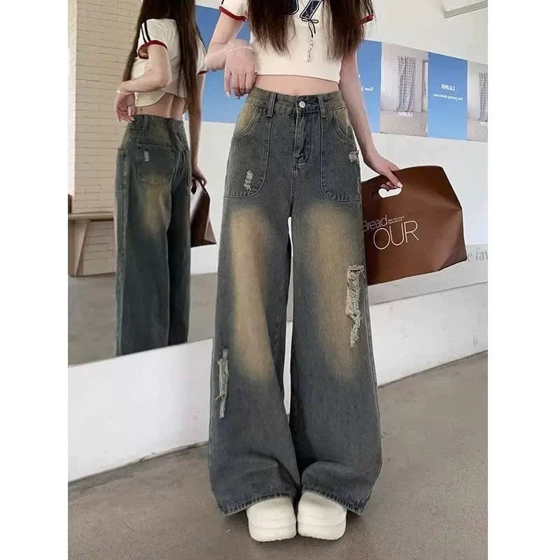 Quần jeans ống rộng, Quần bò ống rộng túi dao siêu xinh Hot Hack dáng WJeans091