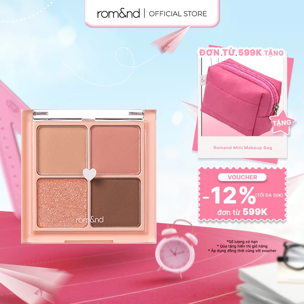 [Rom&nd] Bảng màu mắt lấp lánh 4 ô Hàn Quốc Romand Better Than Eyes 6.5g