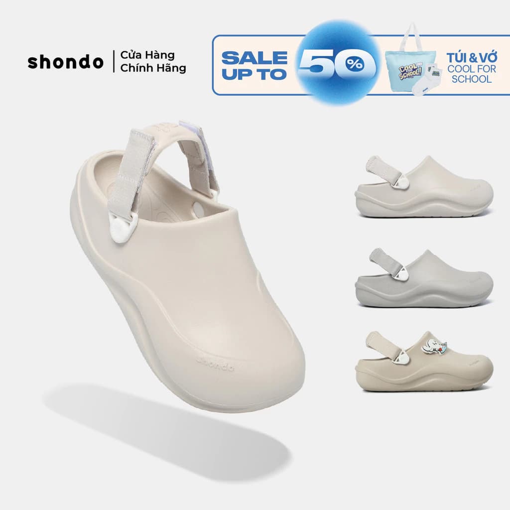 Dép Sục Unisex Shondo Clog Suke Nhựa Đúc Đi Mưa Tiện Lợi Đế Cao 4cm Nhiều Màu