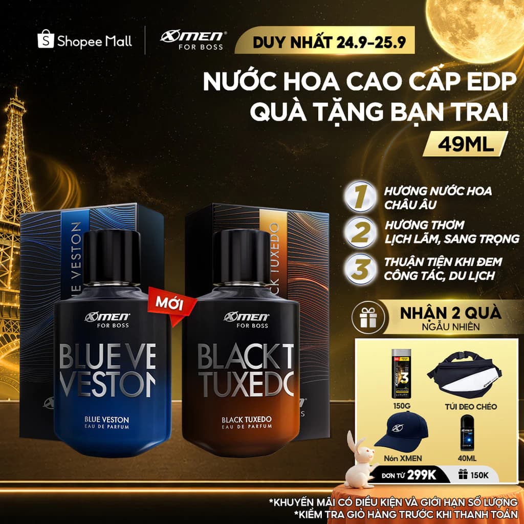 [MỚI RA MẮT] Nước Hoa Nam Cao Cấp EDP X-Men for Boss 49ml-Hương Thơm Thanh Mát Phóng Khoáng Lịch Lãm-Quà Tặng Bạn Trai