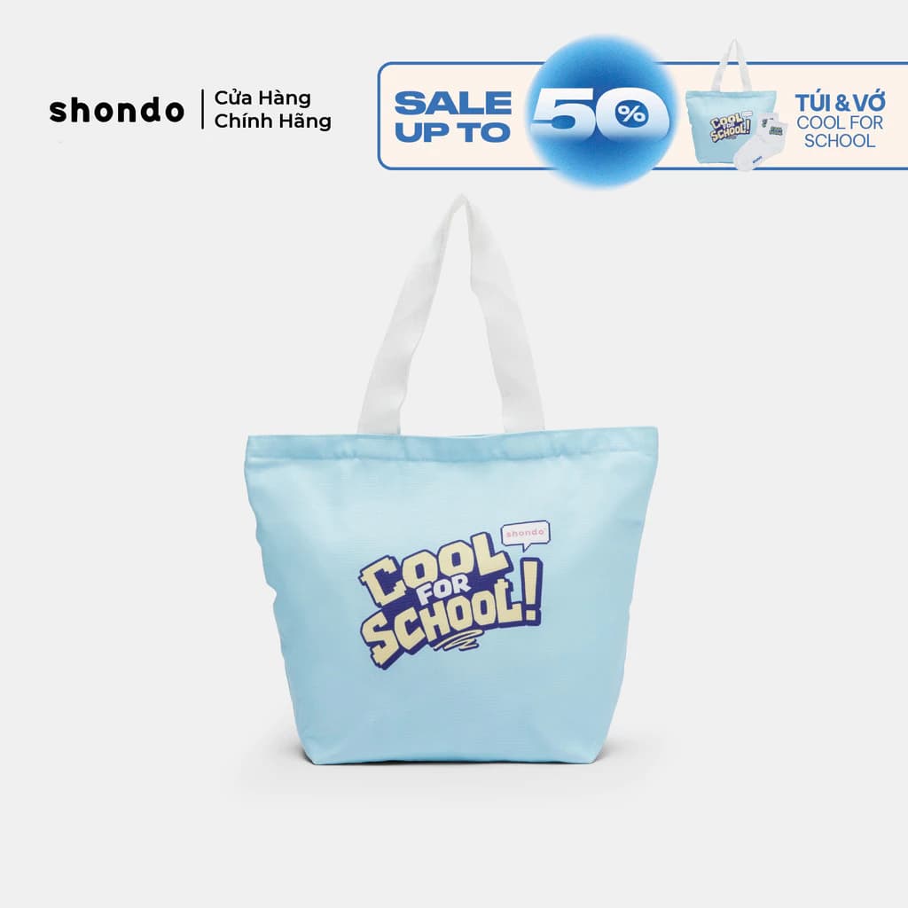 Túi Tote "Cool For School" Năng Động, Siêu Nhẹ Shondo Màu Xanh Lam QTTCFS