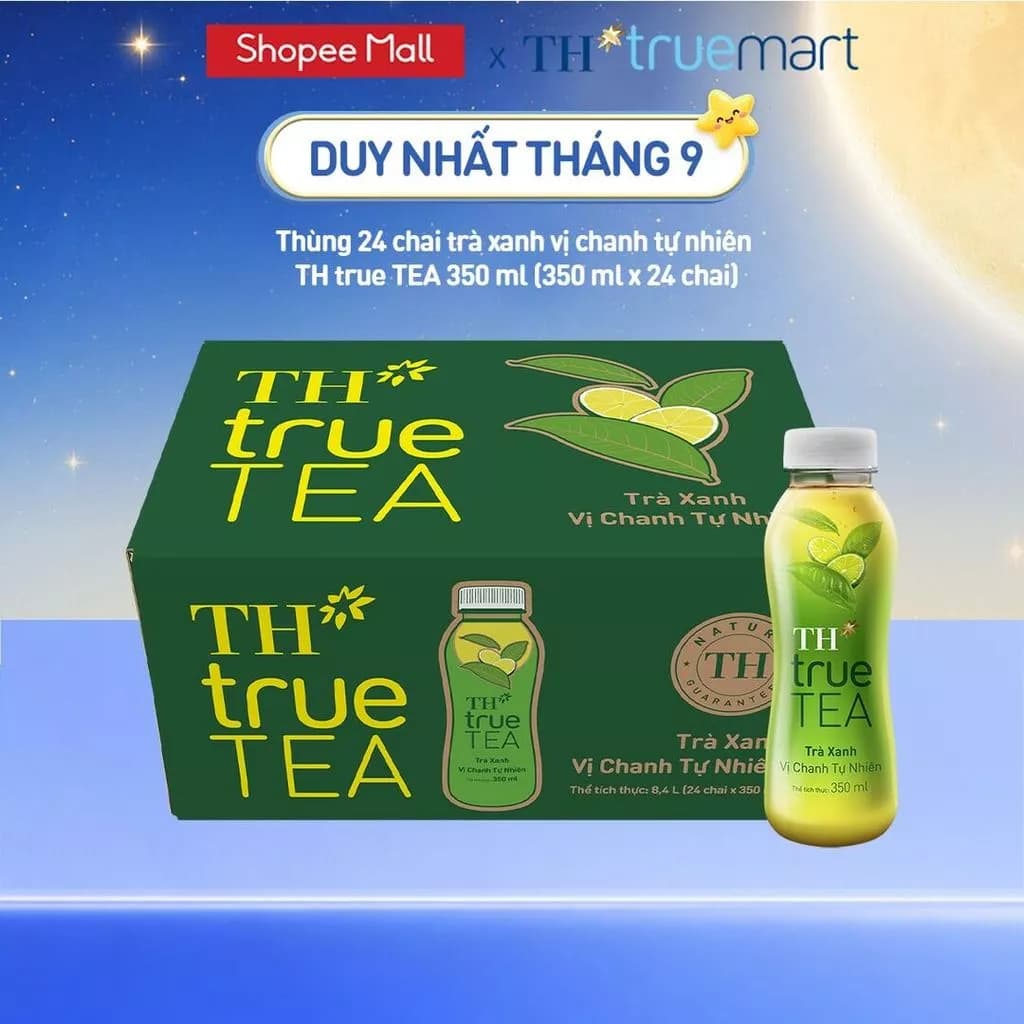 Thùng Trà Xanh Vị Chanh TH true TEA milk 350ml (24 Chai)