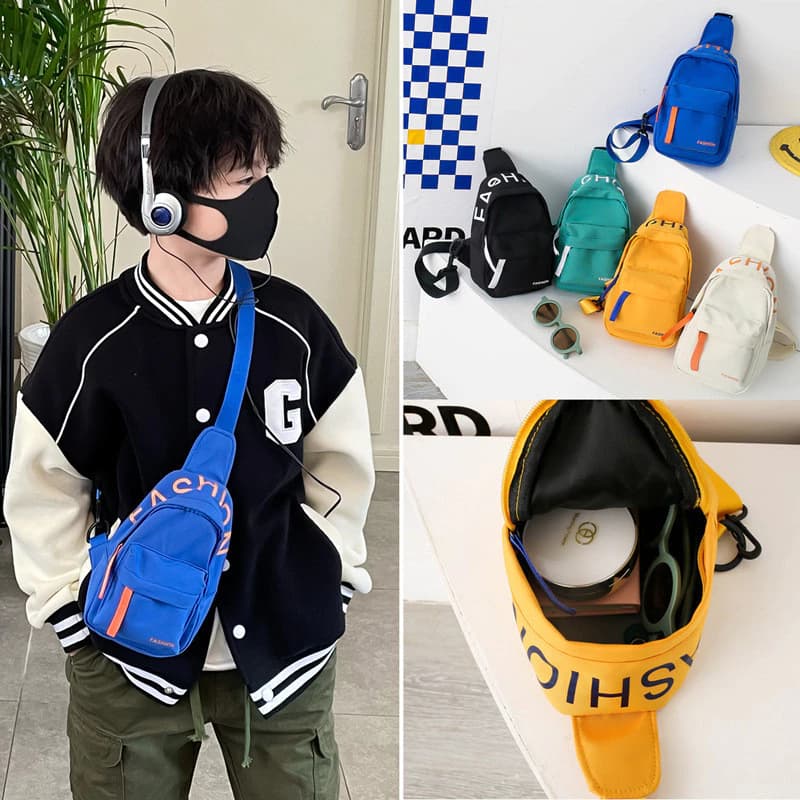 Ins Little Boy Messenger Túi vải thời trang thể thao Túi đeo vai trẻ em