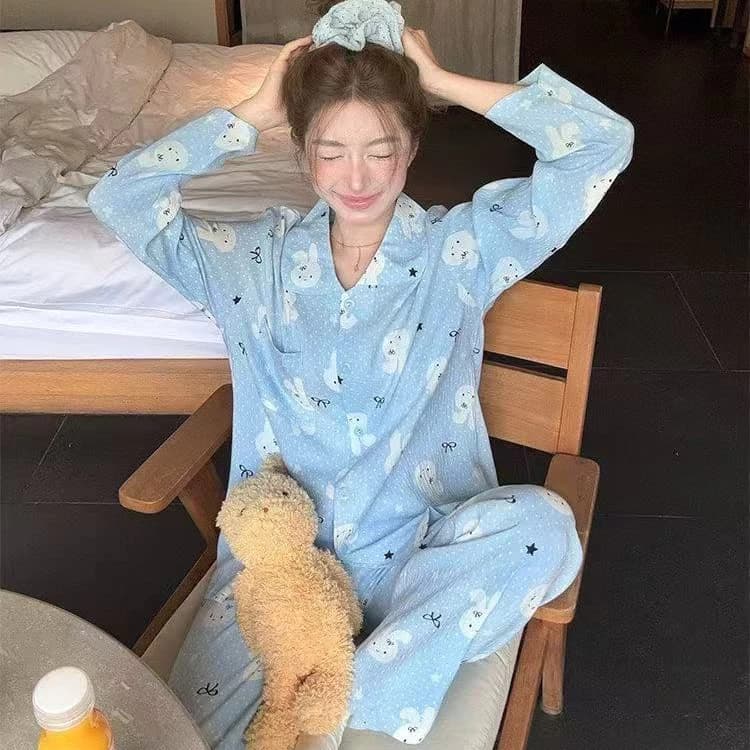 Bộ Đồ Ngủ Nữ Bộ Đồ Ngủ Mùa Thu Đông Tay Dài Đồ Ngủ Người Phụ Nữ Hoạt Hình Dễ Thương Mặc Ở Nhà