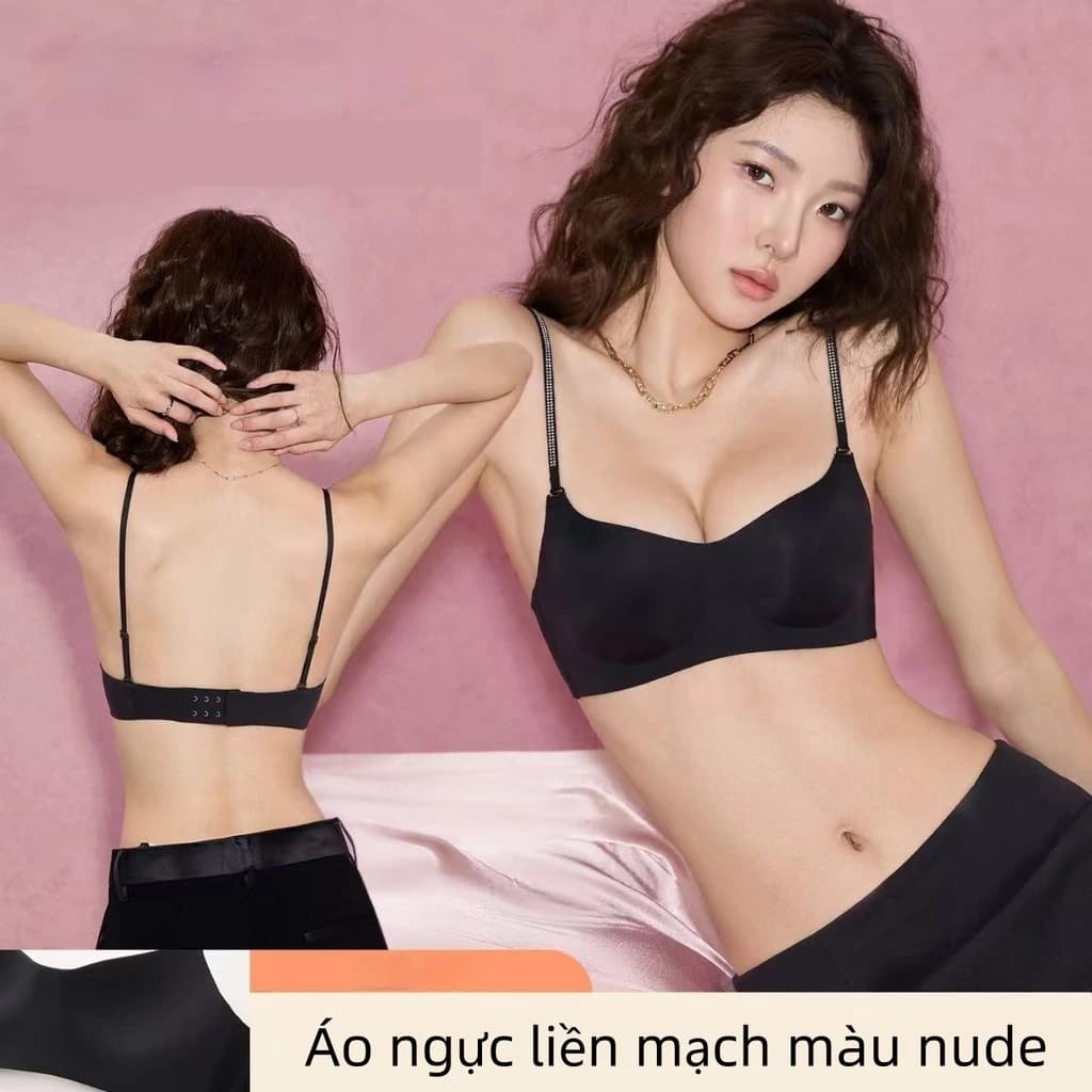 Áo ngực không gọng mùa hè - dây mảnh đính đá, cúp tròn gọn dáng cho ngực nhỏ, siêu mỏng nhẹ, mặc định hình không viền