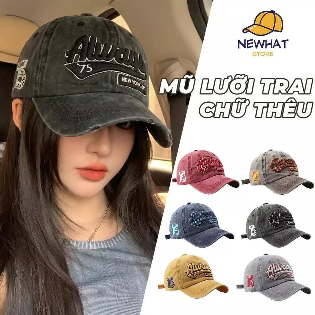 Nón Kết Jean Y2K Sâu Lòng – Mũ Bóng Chày Vành Rộng Hack Mặt Nhỏ, Cá Tính Cực Chất