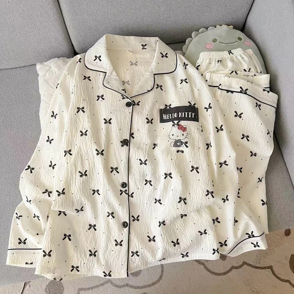 Order - Bộ Ngủ Tay Dài Mẫu Mới Chất Đũi Bông Mây Dành Cho Nữ Mùa Xuân Thu Nhẹ Nhàng