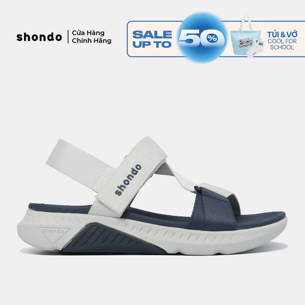 Giày Sandal Nam Nữ Shondo F7R Quai Chéo Thể Thao Đi Học Đi Chơi Xám Rêu Xanh Dương F7R2435