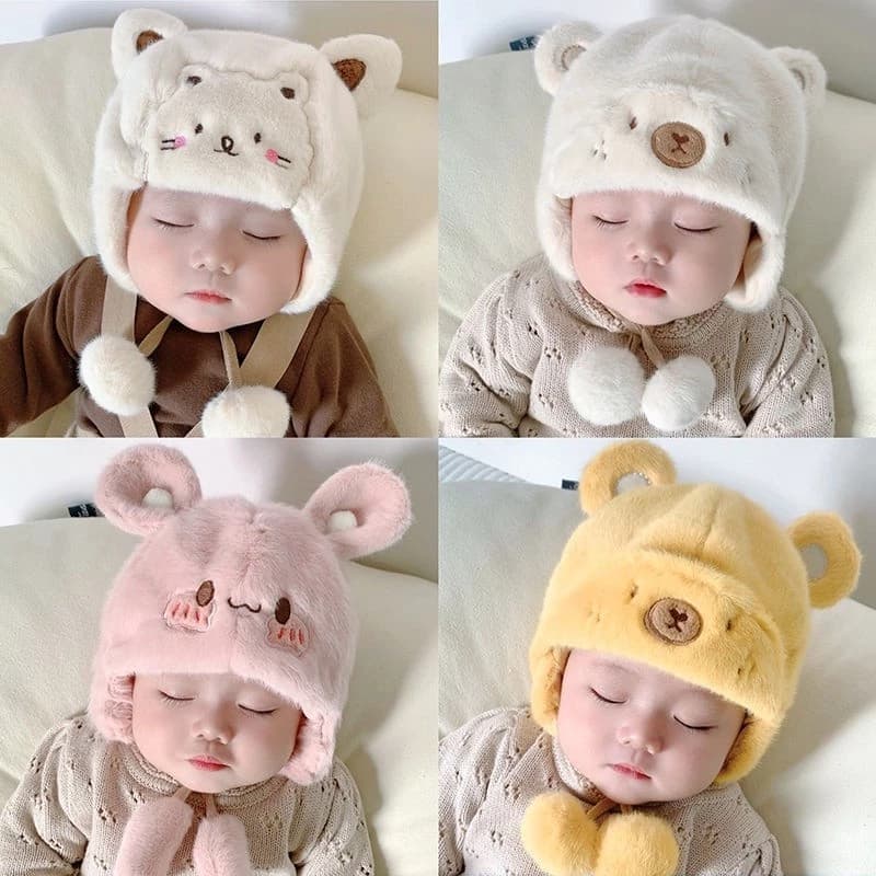 M96 Mũ len cho bé sơ sinh mũ len cho bé trai bé gái Thời trang dễ thương giữ ấm mùa đông thu Hàn Quốc 3-36 THÁNG