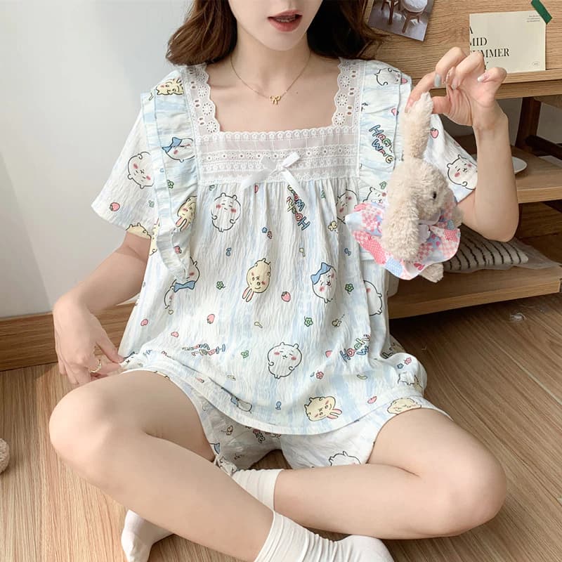 Bộ Đồ Ngủ Nữ Bộ Đồ Ngủ Mùa Hè Không Tay Đồ Ngủ Người Phụ Nữ Rời Dễ Thương Mặc Hoạt Hình Mặc Ở Nhà