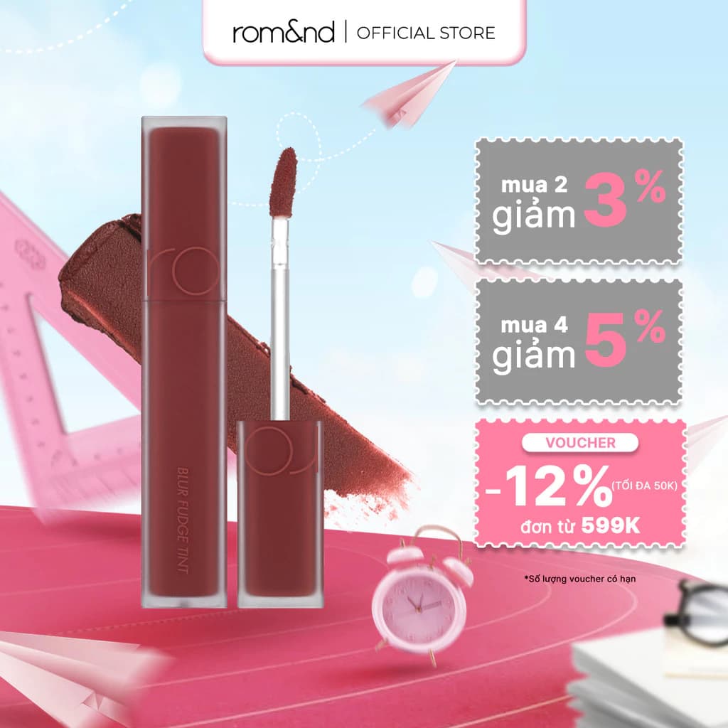 [LIVE] Son kem siêu lì, cho đôi môi mịn mượt Hàn Quốc Romand Blur Fudge Tint 5g / Zero Velvet Tint 5.5g