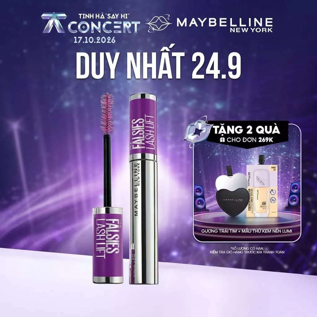 Mascara Uốn Mi, Nâng Mi và Làm Dày Mi Maybelline New York Falsies Lash Lift 8.6ml