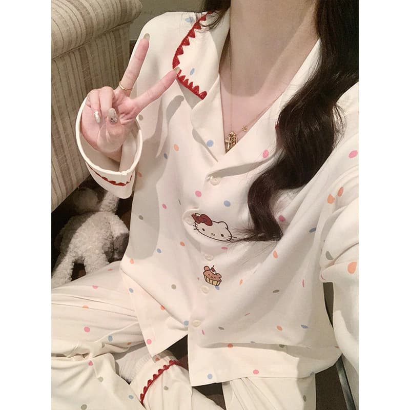 Bộ Đồ Ngủ Nữ Bộ Đồ Ngủ Mùa Thu Đông Tay Dài Đồ Ngủ Người Phụ Nữ Hoạt Hình Dễ Thương Mặc Ở Nhà