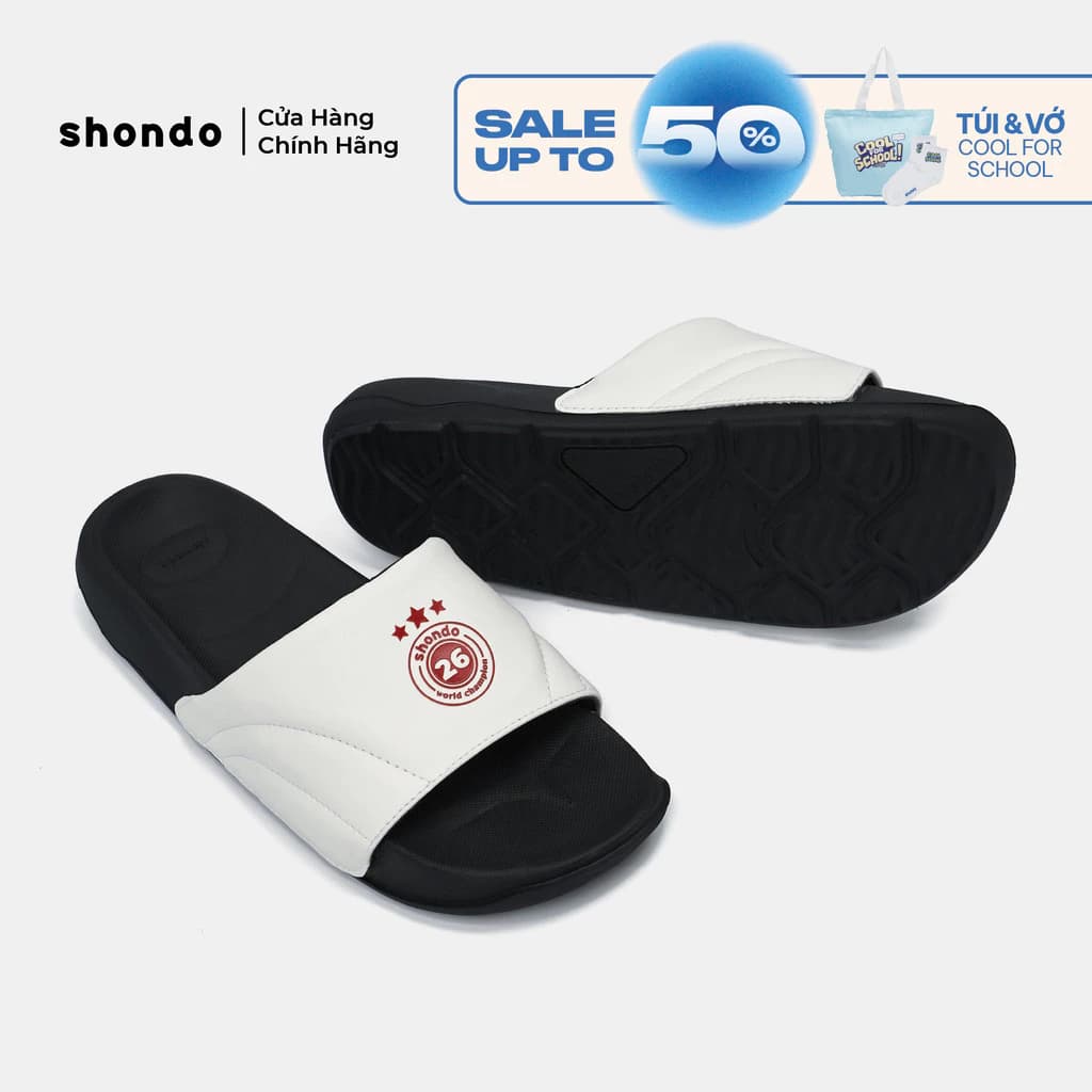 Dép Quai Ngang Nam Nữ Trendy 7 Logo SH TPU Shondo Bộ Sưu Tập Champion