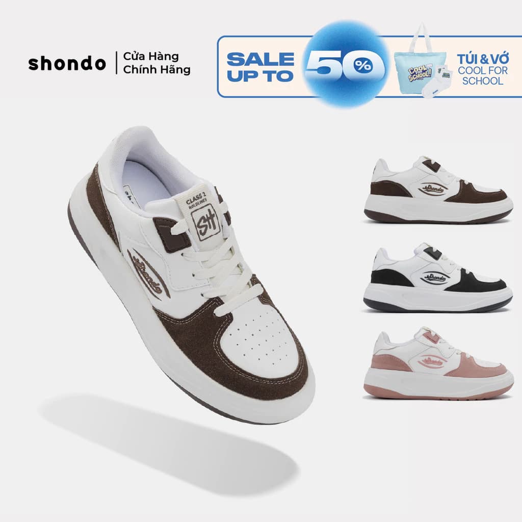 Giày Sneaker Nam Nữ Class 2 Thoải Mái, Nhẹ Êm Shondo Nhiều Màu