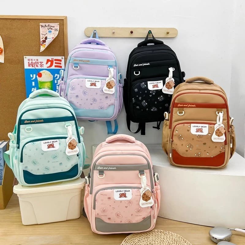 2026 Phong Cách Mới Học Sinh Tiểu Học Lớp 1-3 Schoolbag Bé Trai Bé Gái Dễ Thương Nhẹ Dung Tích Lớn Ridge Bảo Vệ