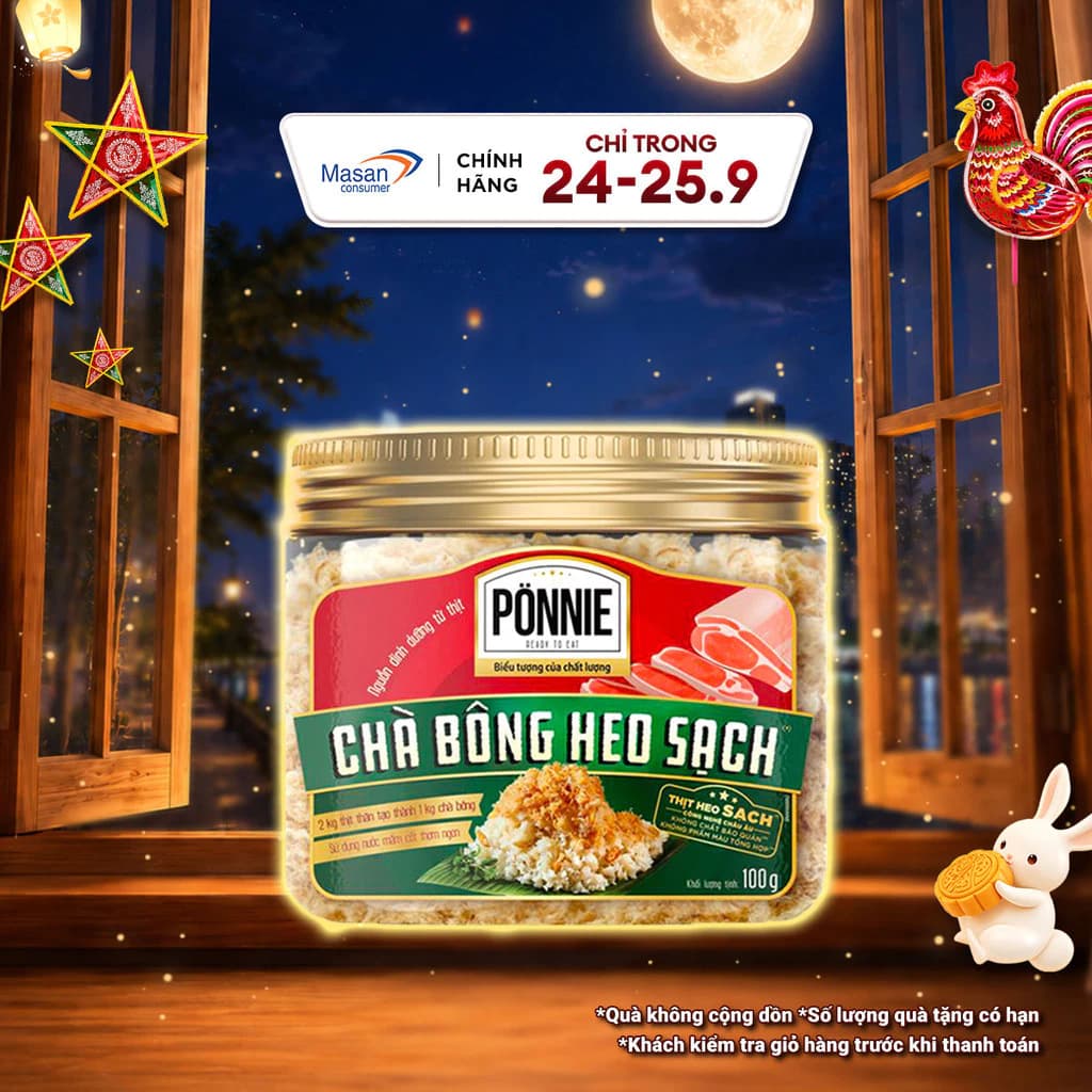 [Chọn loại]Chà Bông Ponnie Heo Sạch Hộp 100g