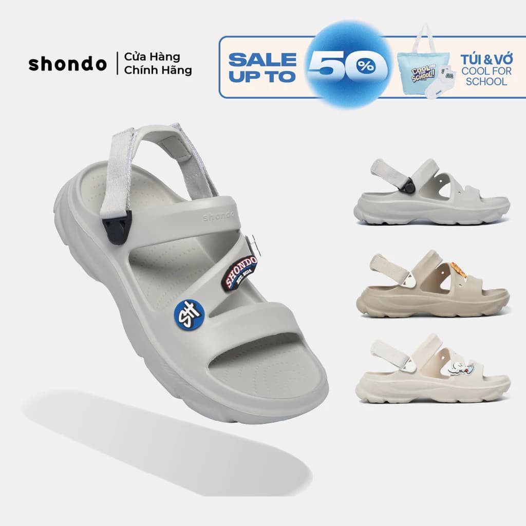 Giày Sandal Nam Nữ Shondo FX Nhựa Đúc Kháng Nước Hạn Chế Trơn Trượt Nhiều Màu