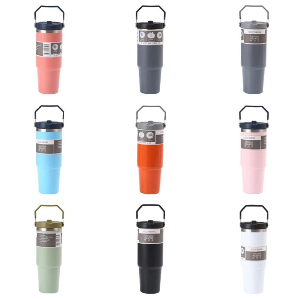 Bình Giữ Nhiệt Inox 304 Dung Tích Lớn 890ml Có Quai Xách Tiện Lợi ✨Luyoo24.vn✨
