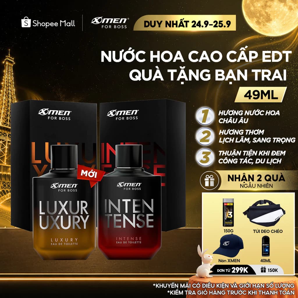 Nước Hoa Nam Cao Cấp XMen for Boss EDT 49ml Hương Nước Hoa Châu Âu Tinh Tế Lịch Lãm-Quà Tặng Bạn Trai
