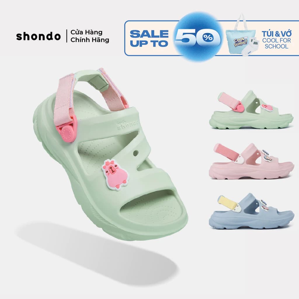 Giày Sandal Bé Trai Bé Gái FX Chất Nhựa Đúc Cao Cấp Chống Trơn Trượt, Không Thấm Nước Shondo Nhiều Màu