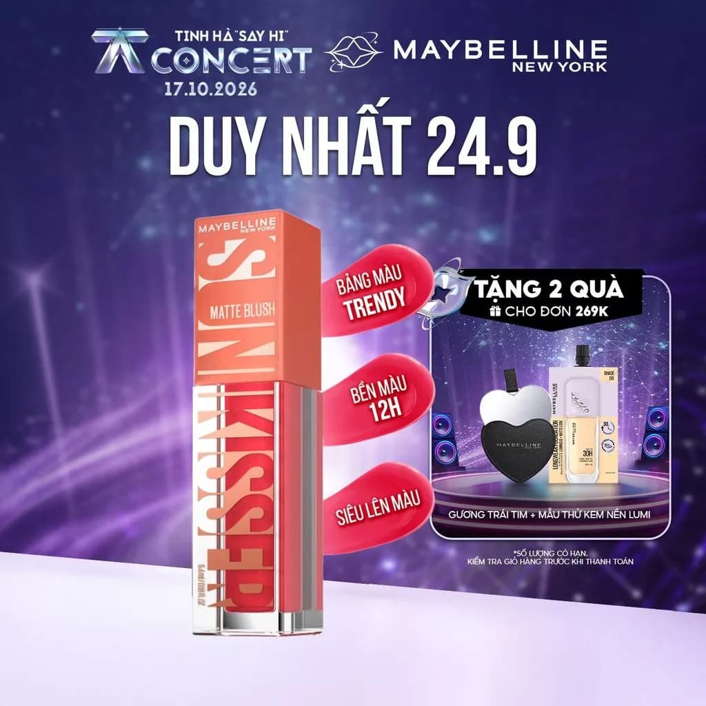 Má Hồng Kem Sunkisser Căng Mọng Bền Màu 12H Maybelline New York 4.7ml