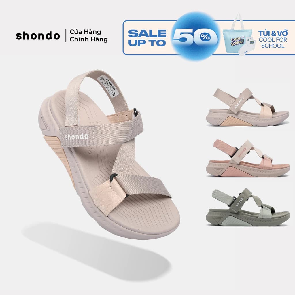 Giày Sandal Nam Nữ Shondo F7R Ver 2 Đế Cao 5cm Nhẹ Đi Học Đi Chơi Nhiều Màu Nhiều Màu