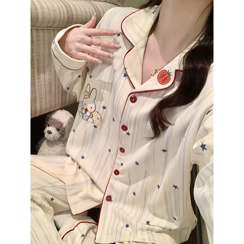 Bộ Đồ Ngủ Nữ Bộ Đồ Ngủ Mùa Thu Đông Tay Dài Đồ Ngủ Người Phụ Nữ Hoạt Hình Dễ Thương Mặc Ở Nhà